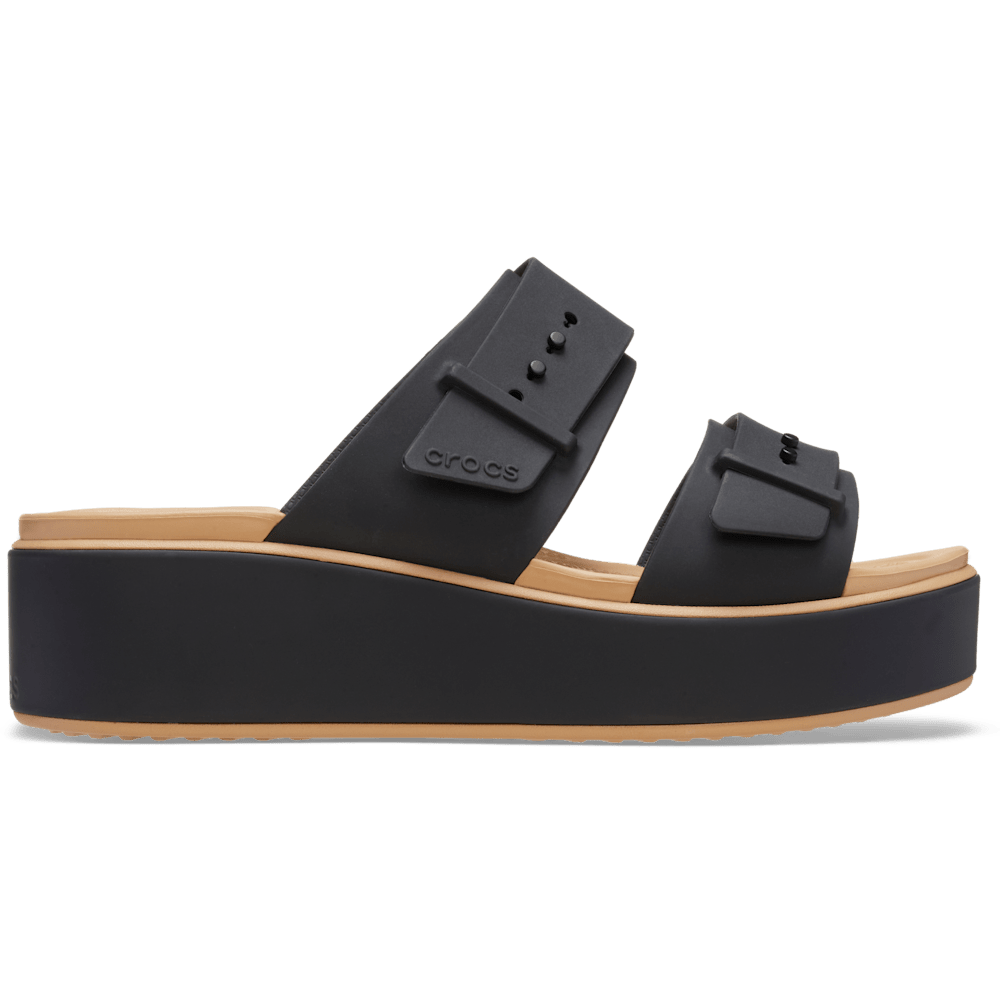 Brooklyn Buckle Low Wedge Matte Wrap Sandal