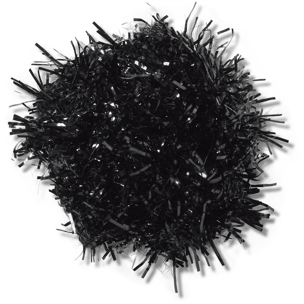 Black Tinsel Pom